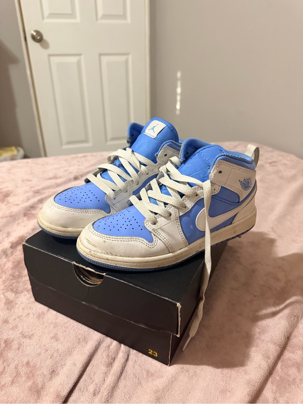 Nike Kids Blue and White High-Top Sneakers